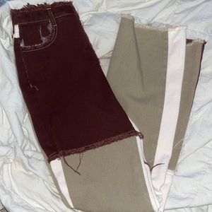 shein jeans, multi colored vintage look brand new never worn